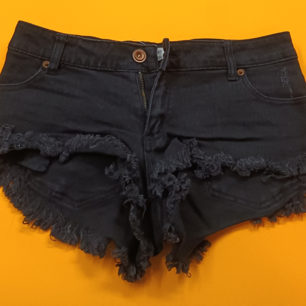 Black denim super mini shorts size 6